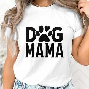 Dog Mama Paw Print Fashion T Shirt, Cute Pet Lover Women Tee